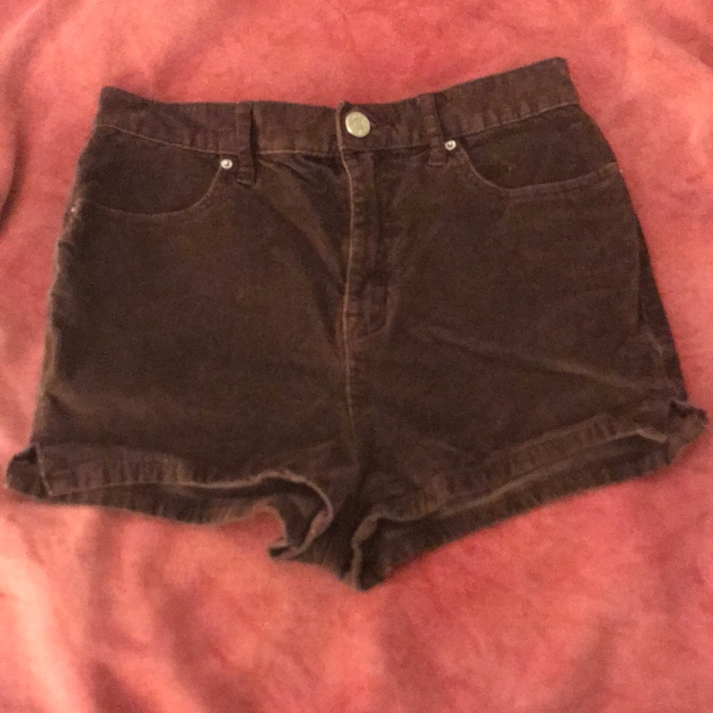 Purple high waisted shorts